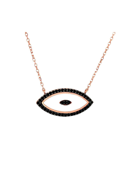 Xryseio Necklace Eye from Gold 9 K with Zircon