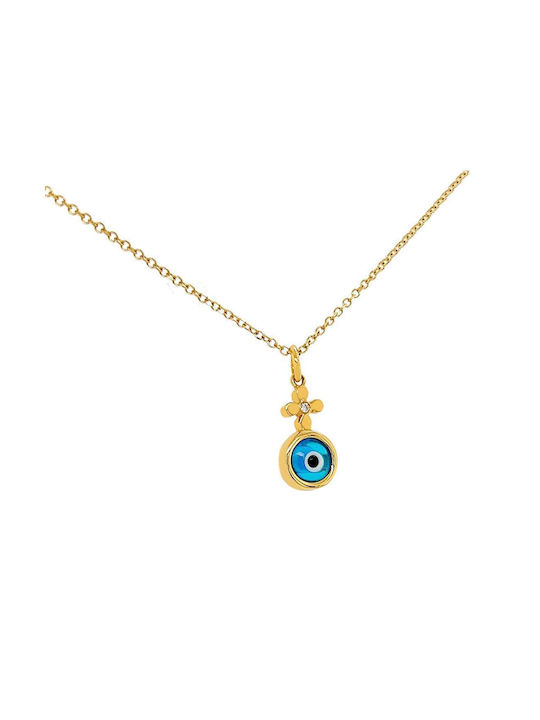 Xryseio Necklace Eye from Gold 18k with Diamond