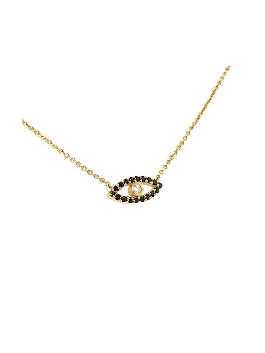 Xryseio Necklace Eye from Gold 14K with Zircon