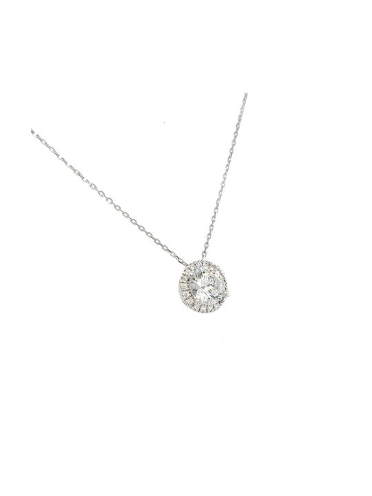 Xryseio Necklace from White Gold 14K with Zircon