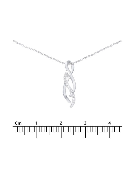 Mentzos Necklace from White Gold 18k with Diamond