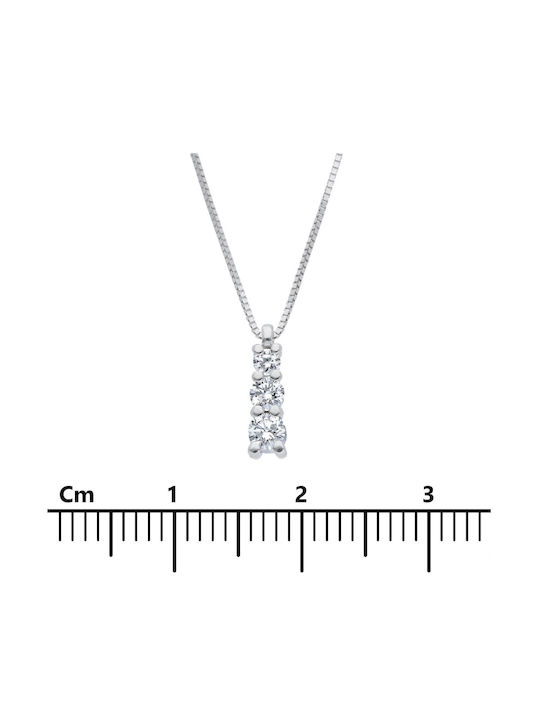 Mentzos Necklace from White Gold 18k with Diamond