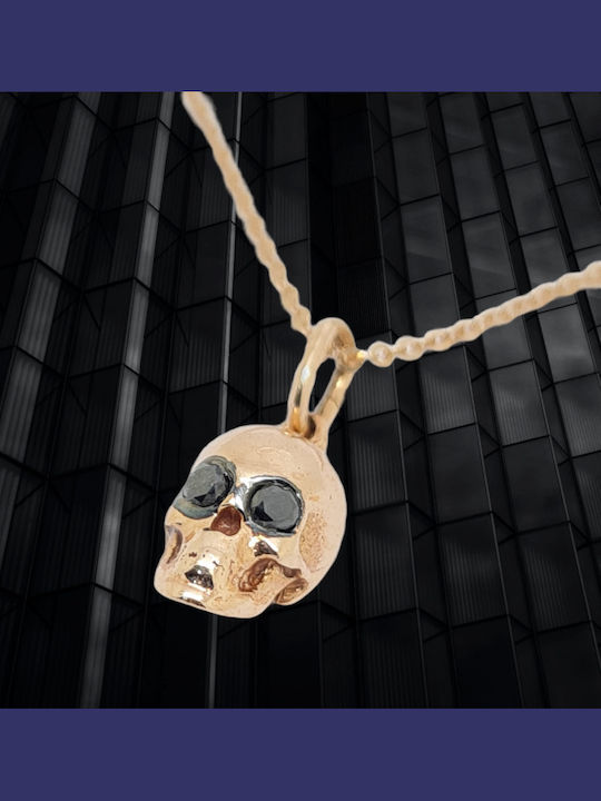 Mentzos Halskette aus Roségold 18K mit Diamant Schwarz