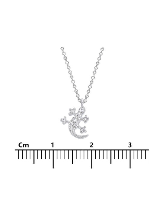 Mentzos Necklace from White Gold 18k with Diamond