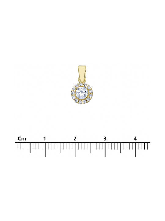 Mentzos Halskette Rosette aus Gold 14K mit Zirkon