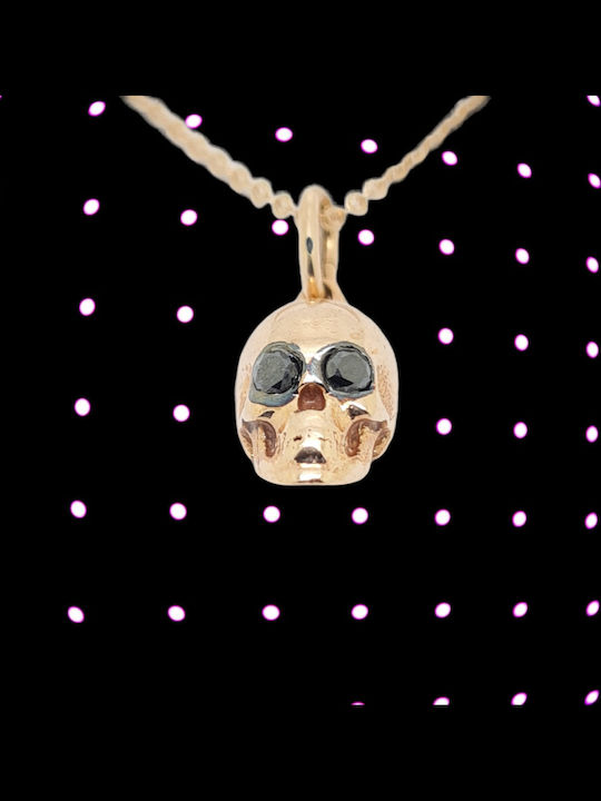 Mentzos Halskette aus Roségold 18K mit Diamant Schwarz