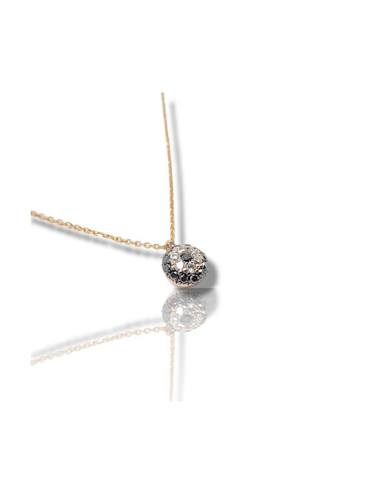 Mentzos Necklace Eye from Rose Gold 18k with Diamond