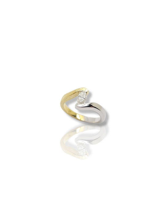 Mentzos Damen Ring mit Diamant aus Weißgold 18K