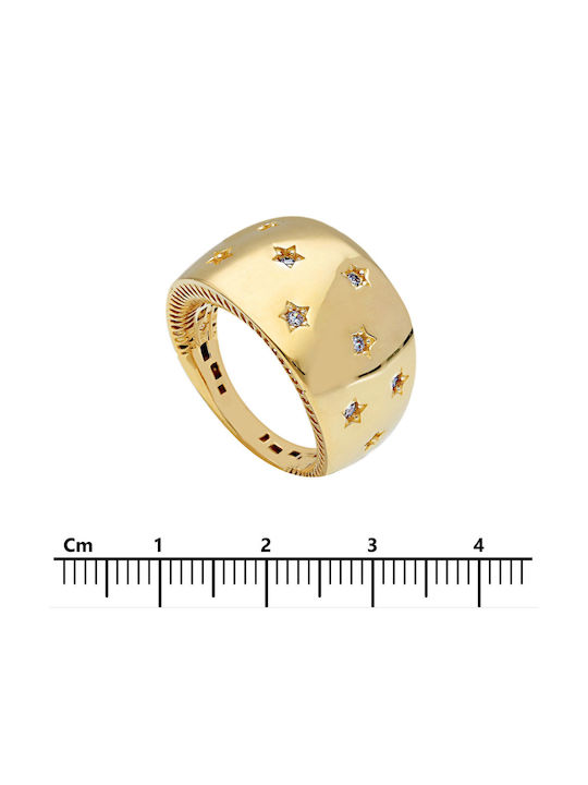 Mentzos Damen Ring mit Steinen aus Gold 14K