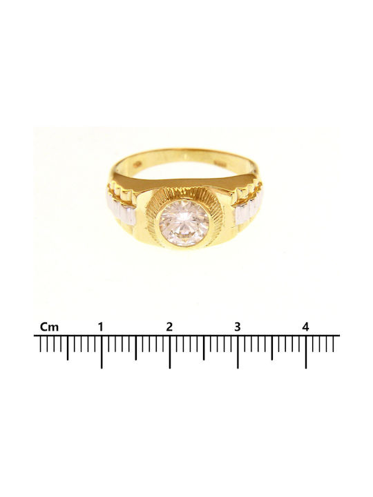 Mentzos Damen Ring mit Zirkonia aus Weißgold 9K