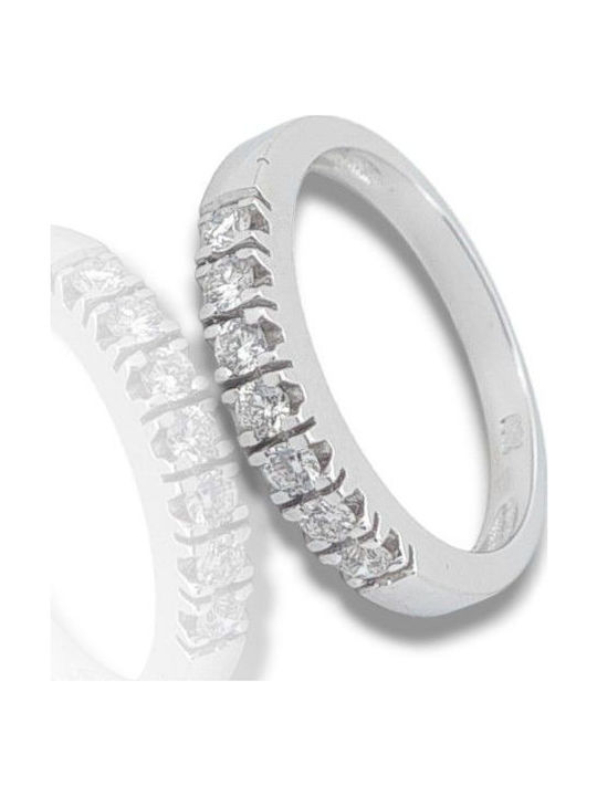 Mentzos Damen Ring Vollring mit Diamant aus Weißgold 18K