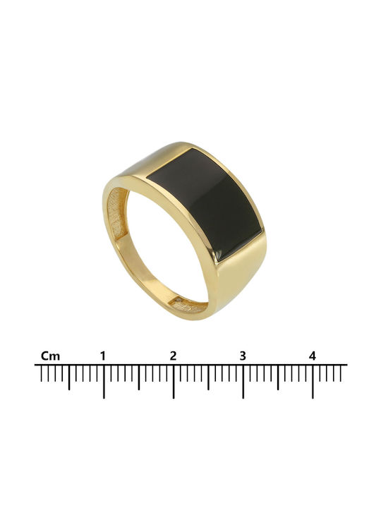 Mentzos Men's Gold Ring with Stone 14K