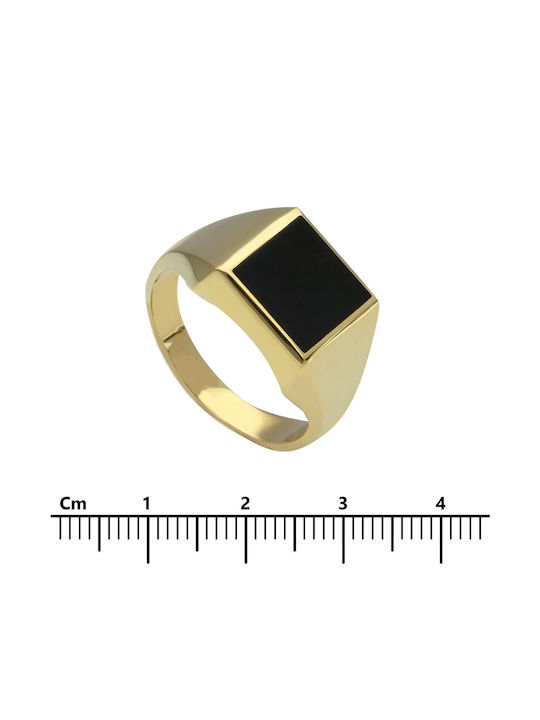 Mentzos Men's Gold Ring with Stone 14K