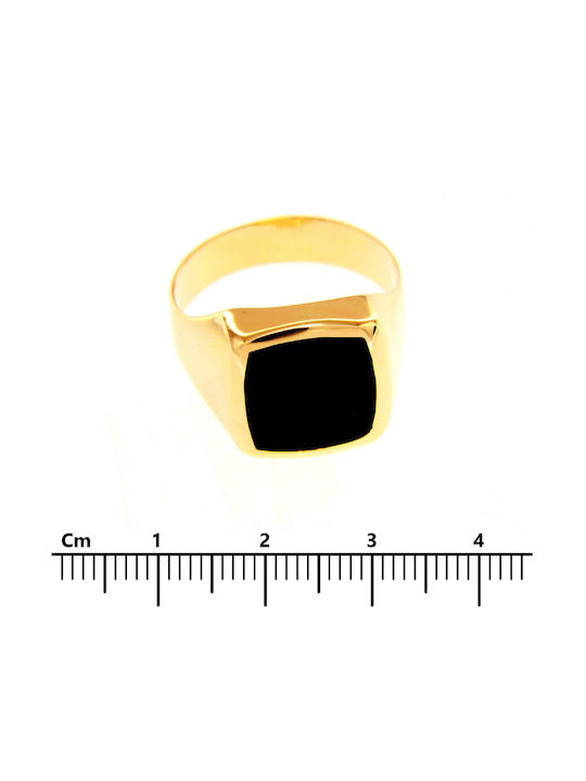 Mentzos Men's Gold Ring with Stone 14K