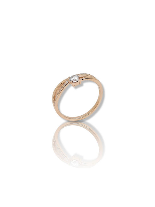 Mentzos Damen Ring mit Zirkonia aus Gold 14K