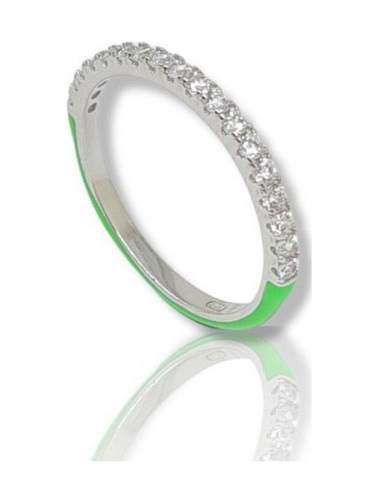 Mentzos Damen Ring mit Zirkonia & Emaille aus Silber