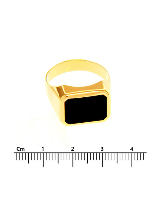 Mentzos Men's Gold Ring with Stone 14K