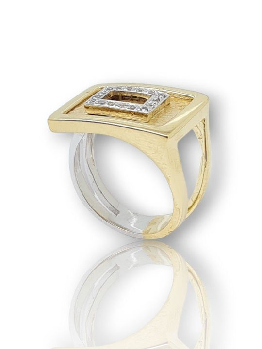 Mentzos Дамски Пръстен с Циркони от Бяло злато 14K