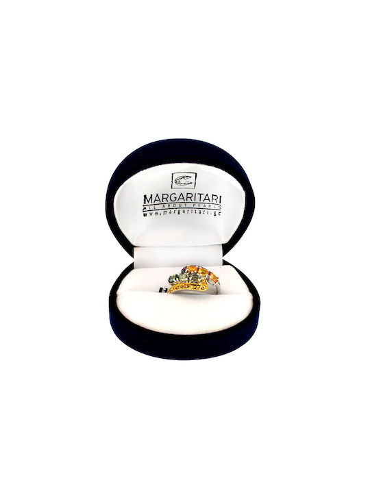 Margaritari Damen Ring mit Steinen aus Weißgold 18K