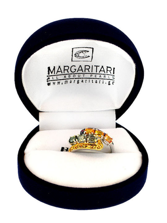 Margaritari Дамски Пръстен От Бяло Злато 18 Карата Margaritari Дамски Пръстен От Бяло Злато 18 Карата