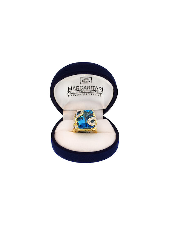 Margaritari Damen Ring mit Diamanten aus Gold 18K