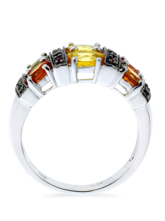 Margaritari Дамски Пръстен с Камъни от Бяло злато 18K