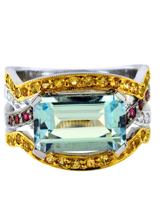 Margaritari Дамски Пръстен с Диамант от Бяло злато 18K