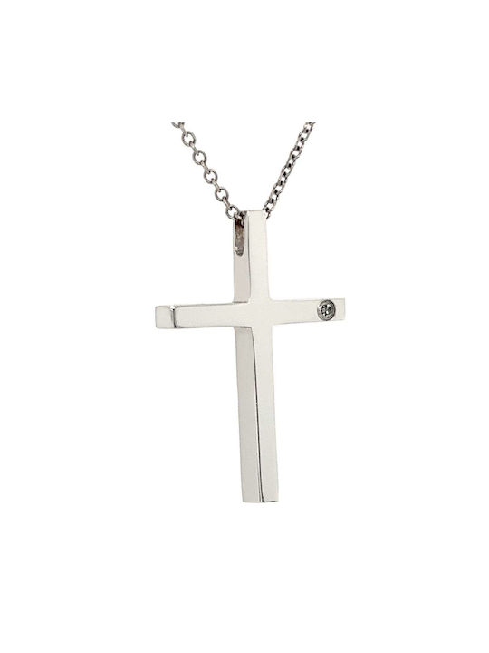 Xryseio Women's White Gold Cross 14K