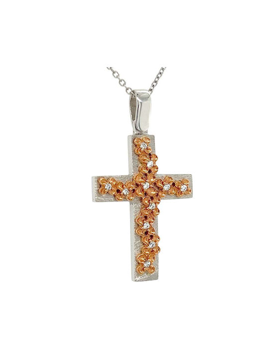 Xryseio Women's White Gold Cross 14K