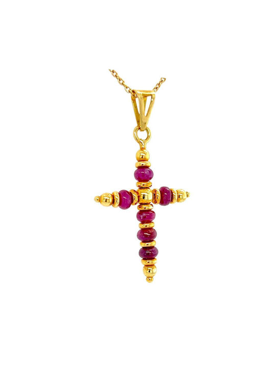 Xryseio Damen Gold Kreuz 18K