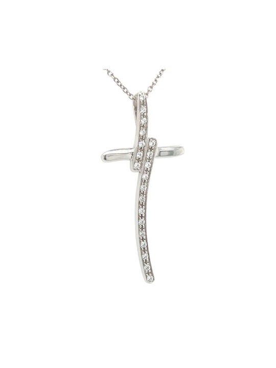 Xryseio Women's White Gold Cross 14K