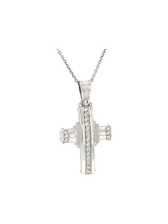 Xryseio Women's White Gold Cross 14K