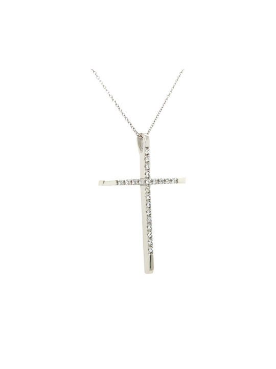 Xryseio Women's White Gold Cross 14K