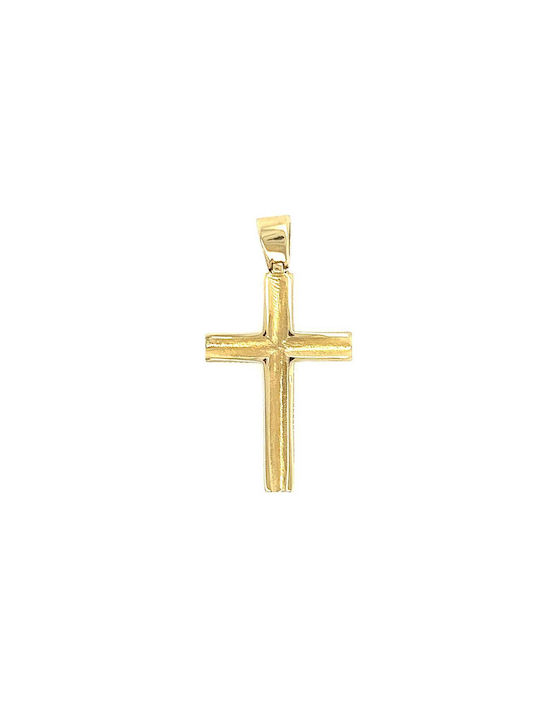 Xryseio Herren Gold Kreuz 14K Beidseitig