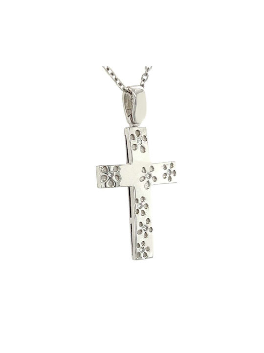 Xryseio Women's White Gold Cross 14K