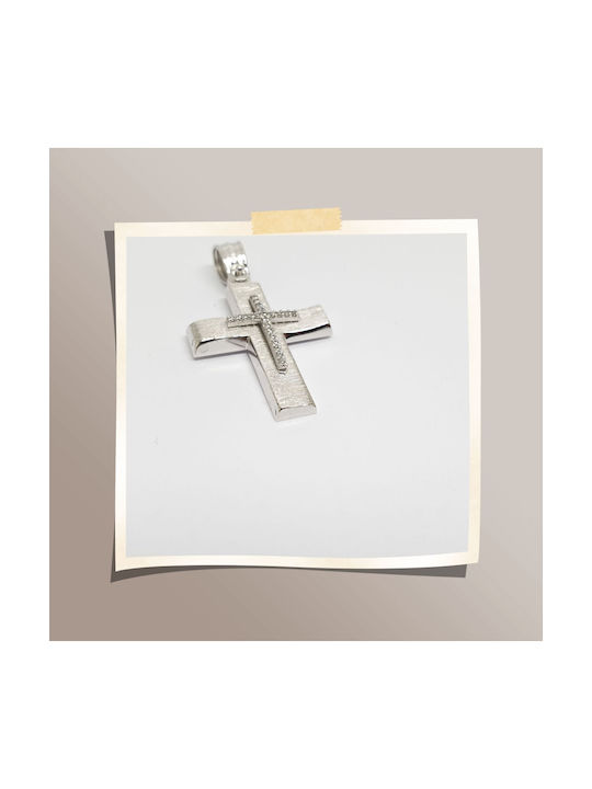 Mentzos White Gold Cross 14K