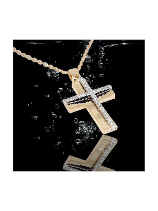 Mentzos Rose Gold Cross 18K with Chain