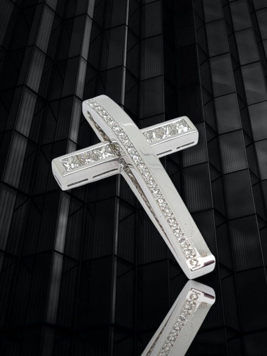 Mentzos White Gold Cross 18K