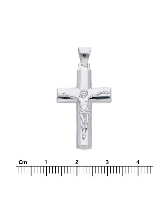 Mentzos White Gold Cross 14K with the Crucified