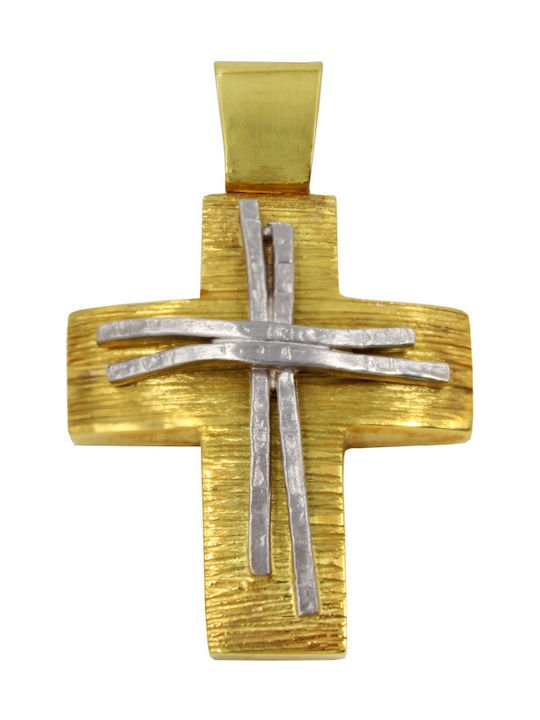 Roloi Kaliamanis Herren Gold Kreuz 14K mit Kette