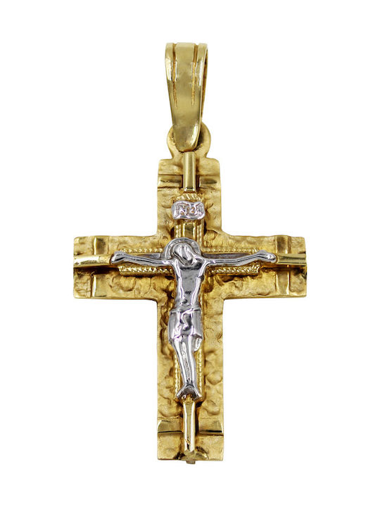 Roloi Kaliamanis Men's Gold Cross 14K Double Sided with the Crucified