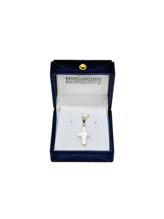 Margaritari White Gold Cross 18K with Chain