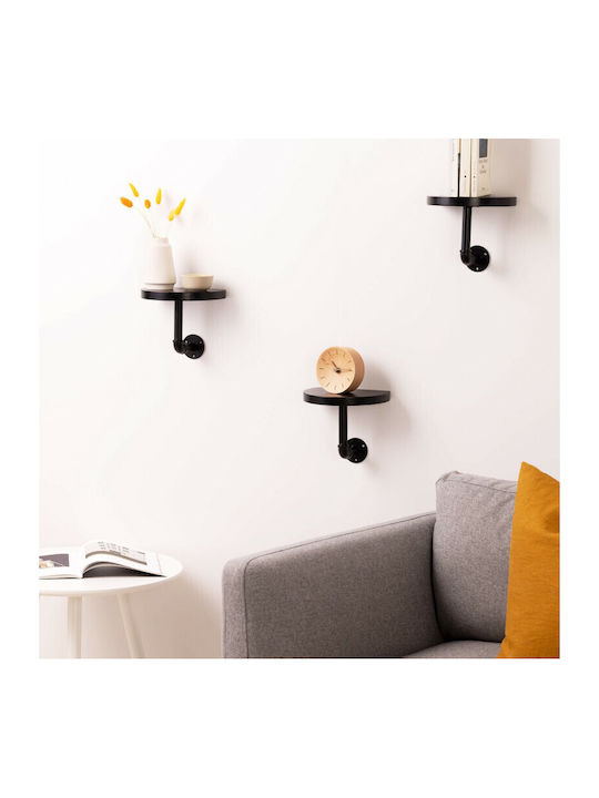 Shelves Wall Black 3pcs 20x15x17cm