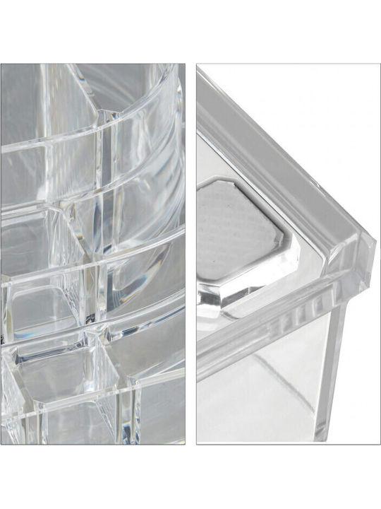 Relaxdays Organizator Cosmetice Cu 4 Sertare Transparent 23.5x19x14cm
