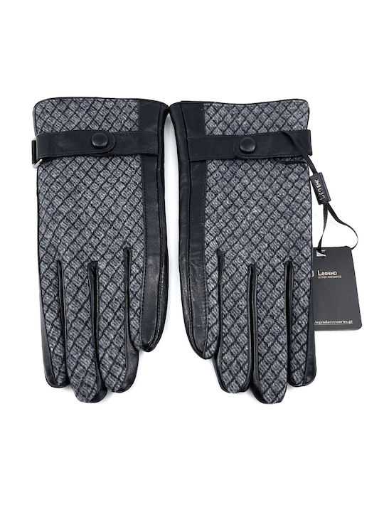 Legend Accessories Schwarz Leder Handschuhe Berührung