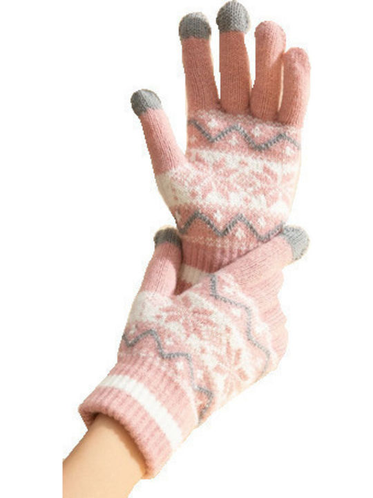 Women's Knitted Touch Gloves Pink
