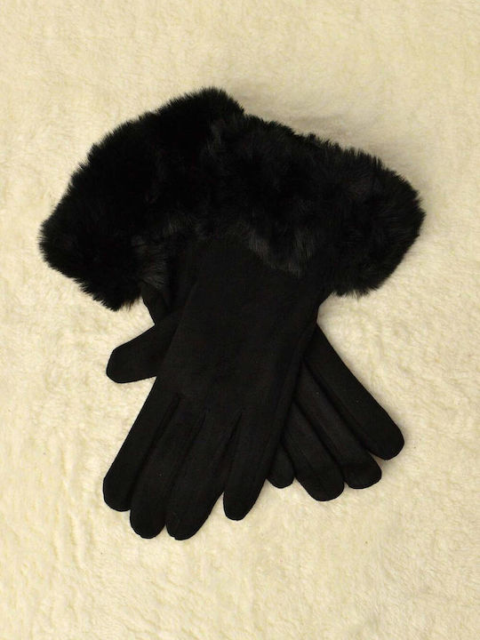 Potre Women's Gloves with Fur Black