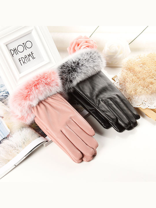 Women's Leather Touch Gloves Black
