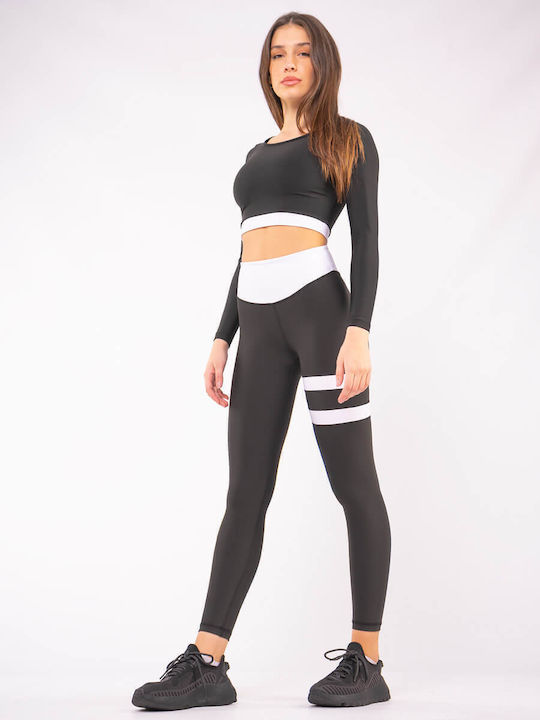 Training Women's Long Firming High Waist Push Up Leggings Black