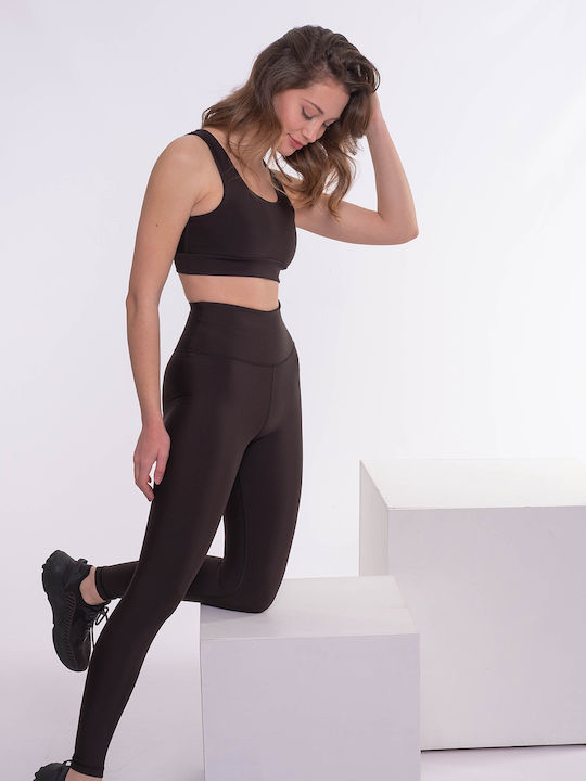 Training Women's Long Firming High Waist Push Up Leggings Black